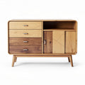 Mueble de madera con 4 cajones y compartimento abierto dimensiones 120 x 45 x 75cm