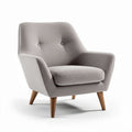Sillón de diseño escandinavo en tela gris claro con patas de madera 80 x 80 x 85cm