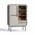 Armario de almacenamiento vertical de madera y metal 90 x 45 x 150 cm color gris