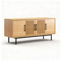 Mueble de salón de madera de roble con puertas de rejilla 150 x 40 x 60cm