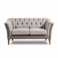 sofá de dos plazas en tejido gris con patas de madera 180 x 85 x 75cm