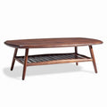 Mesa de café de madera de acacia en acabado marrón 120 x 60 x 40cm