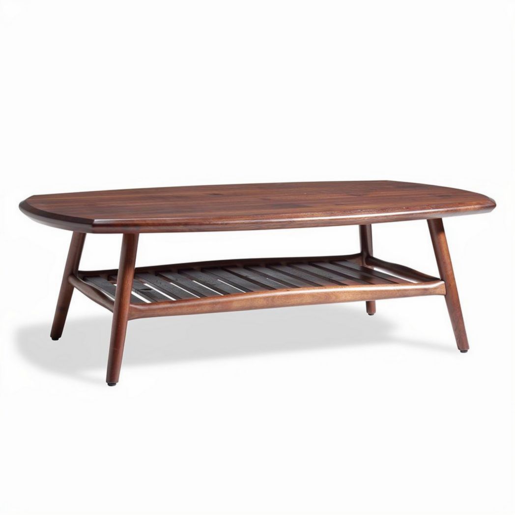 Mesa de café de madera de acacia en acabado marrón 120 x 60 x 40cm