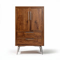 Armario de madera marrón con dos puertas y dos cajones dimensiones 80 x 40 x 120cm
